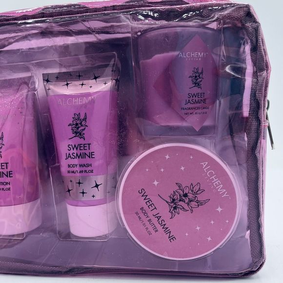 Alchemy Living Sweet Jasmine Gift Set Reusable Bag Body Oil, Wash, Lotion Candle - Picture 5 of 5